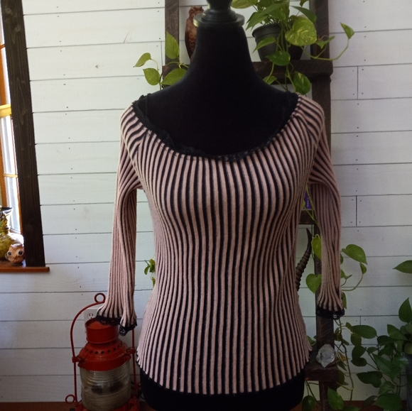 S. 3/4 sleeve stripped shirt - Picture 2 of 4